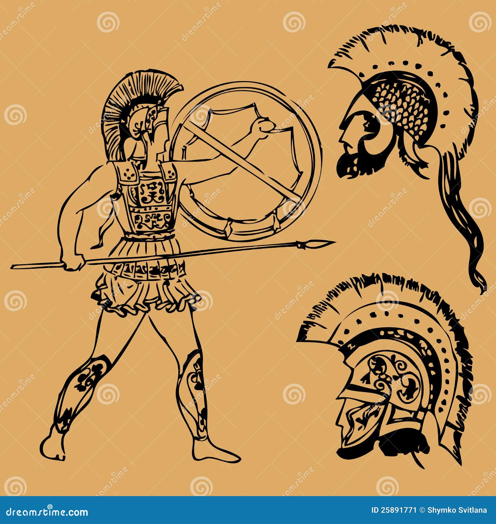 Древнегреческий щит рисунок