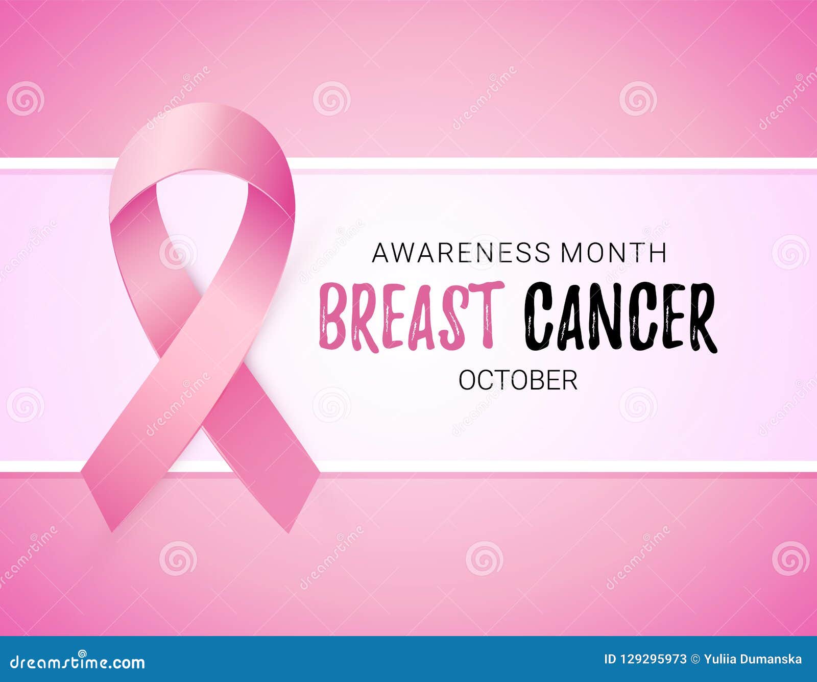 Розовая лента к месяцу осведомленности рака молочной железы мира Знамя ...