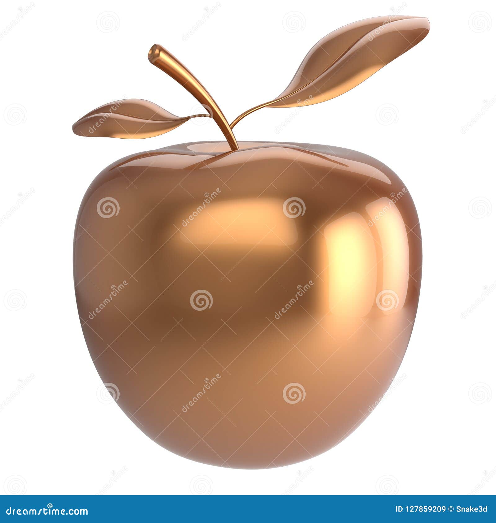 Золотое яблоко на прозрачном фоне