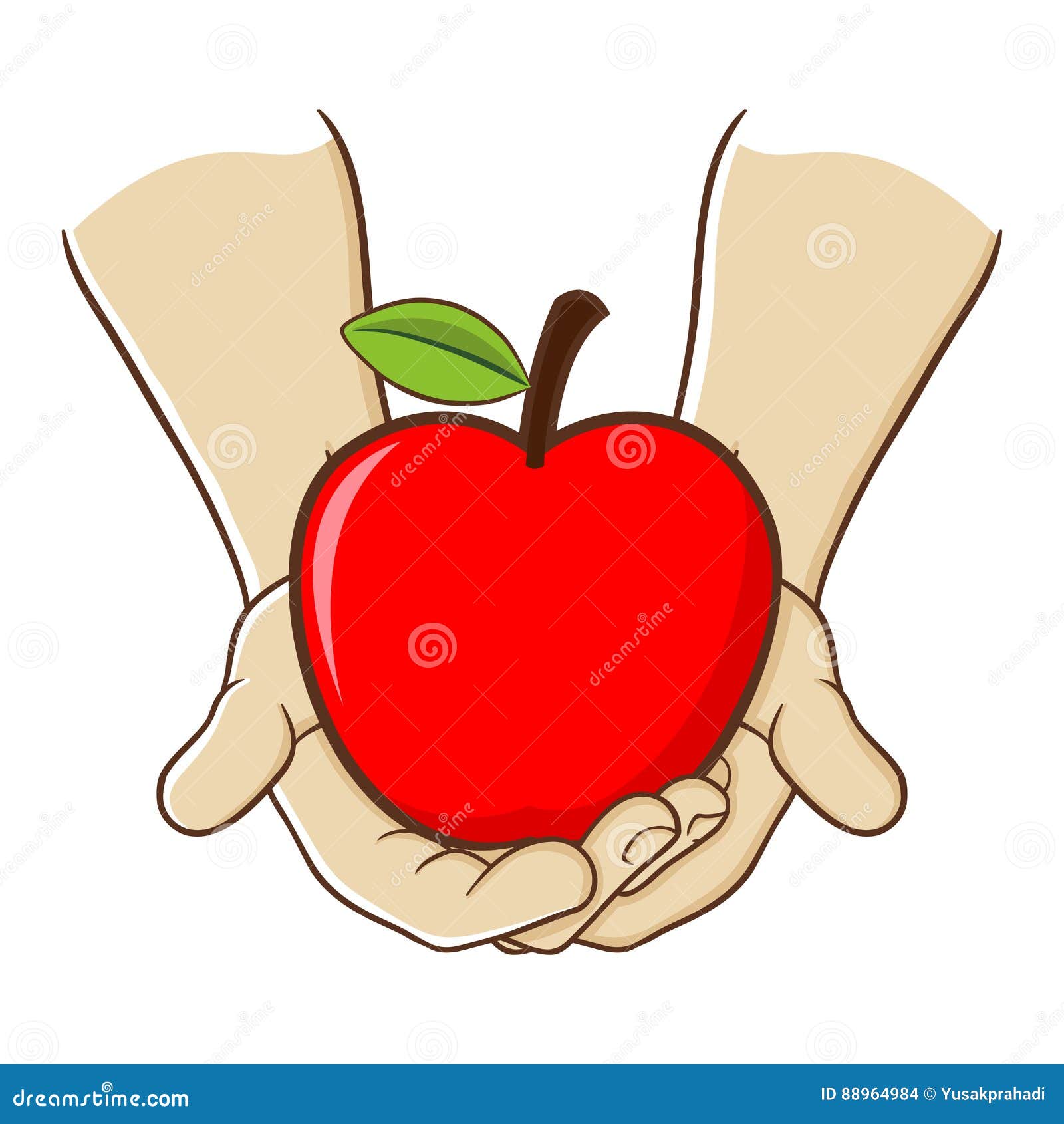 Рука с яблоком вектор