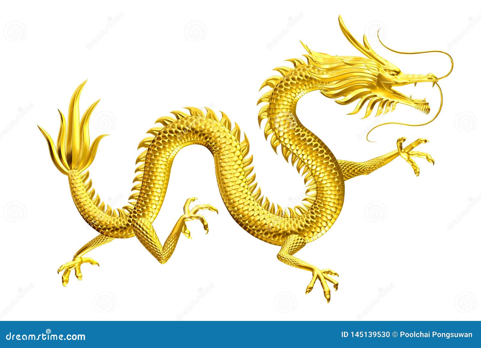 Золотой дракон иллюстрация