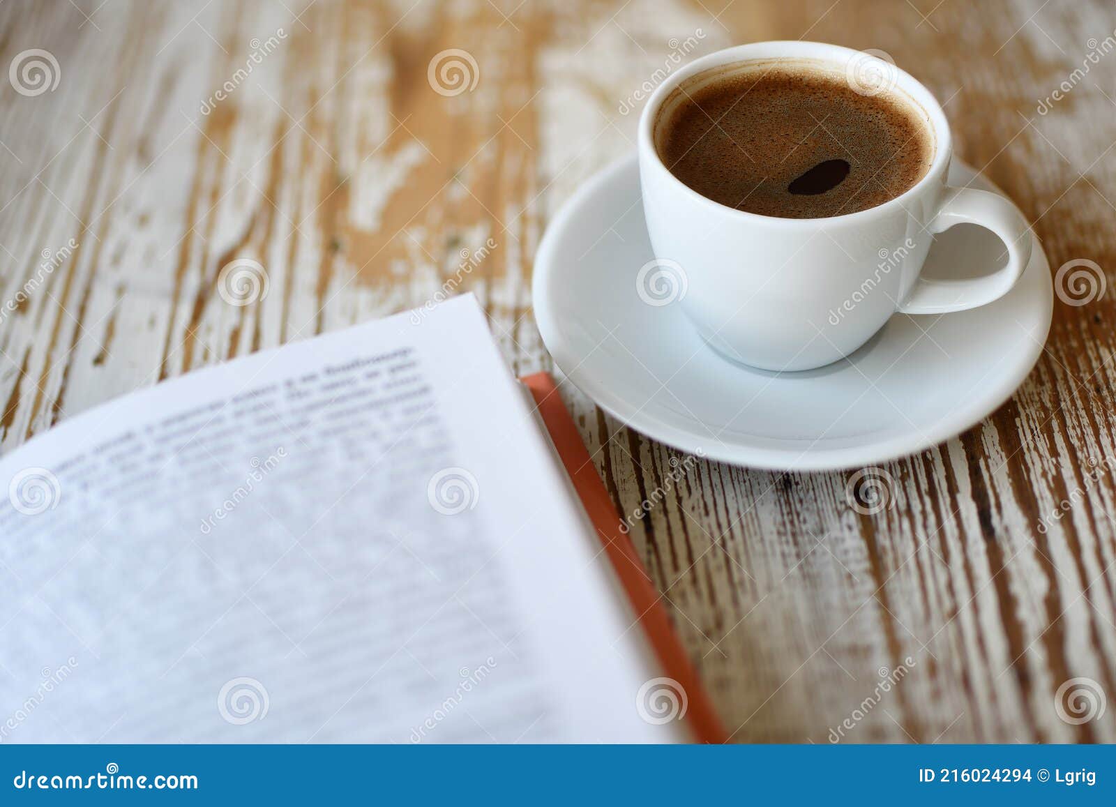 Ð¡up of Coffee and a Book on Table Stock Photo Image of closeup