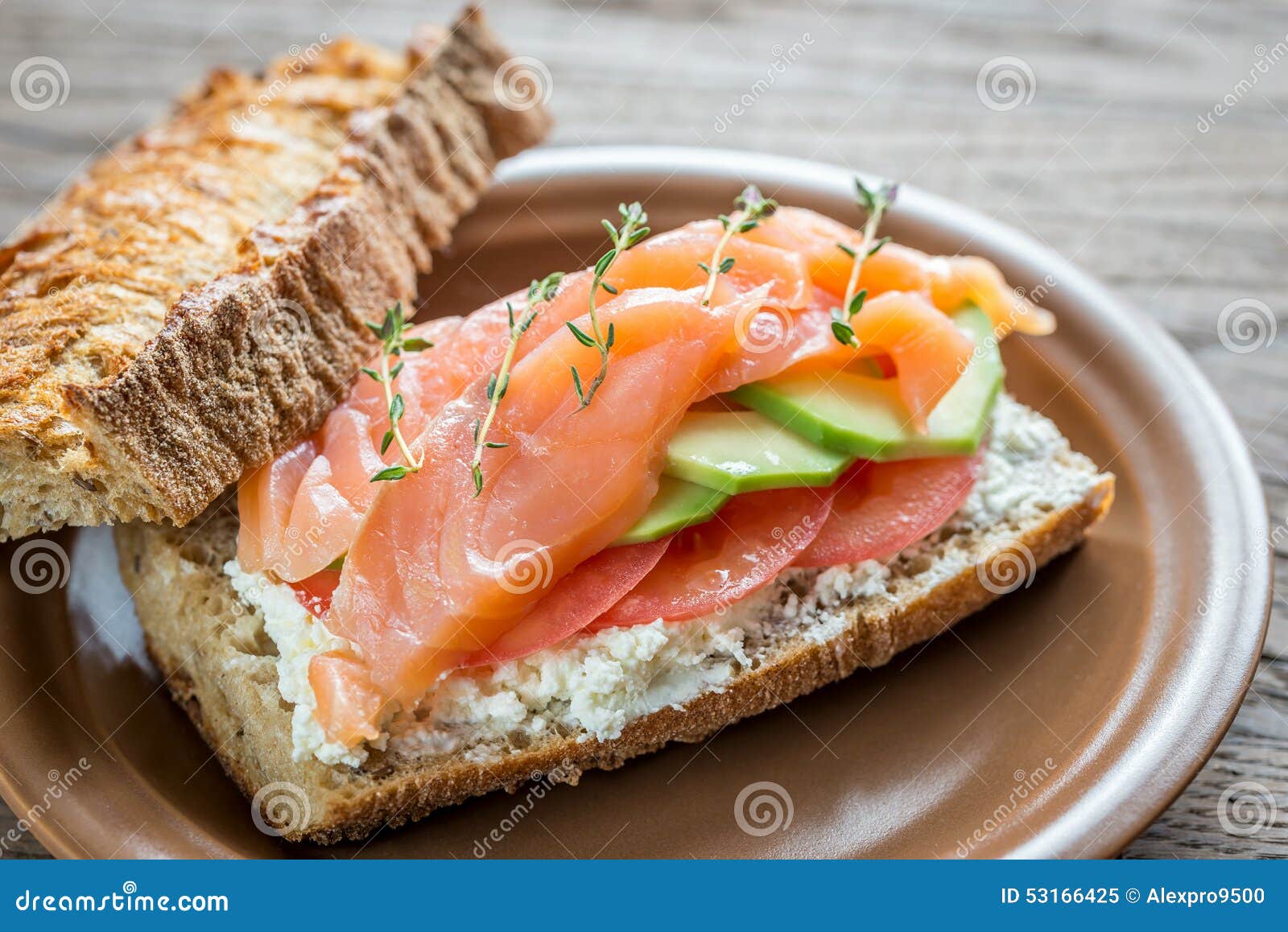 Sandwich with Avocado and Salmon