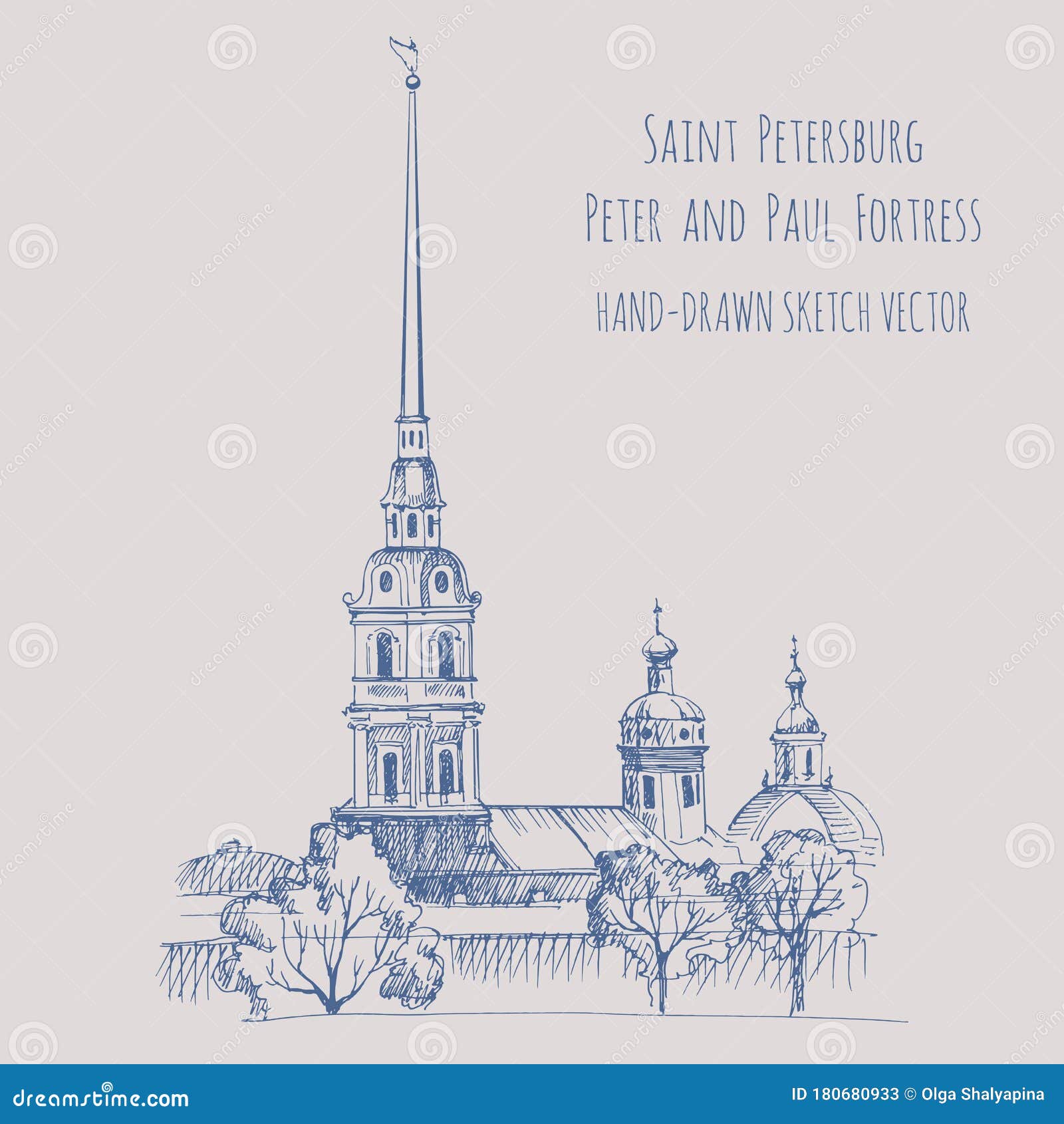 Петропавловский собор Санкт-Петербург рисунок