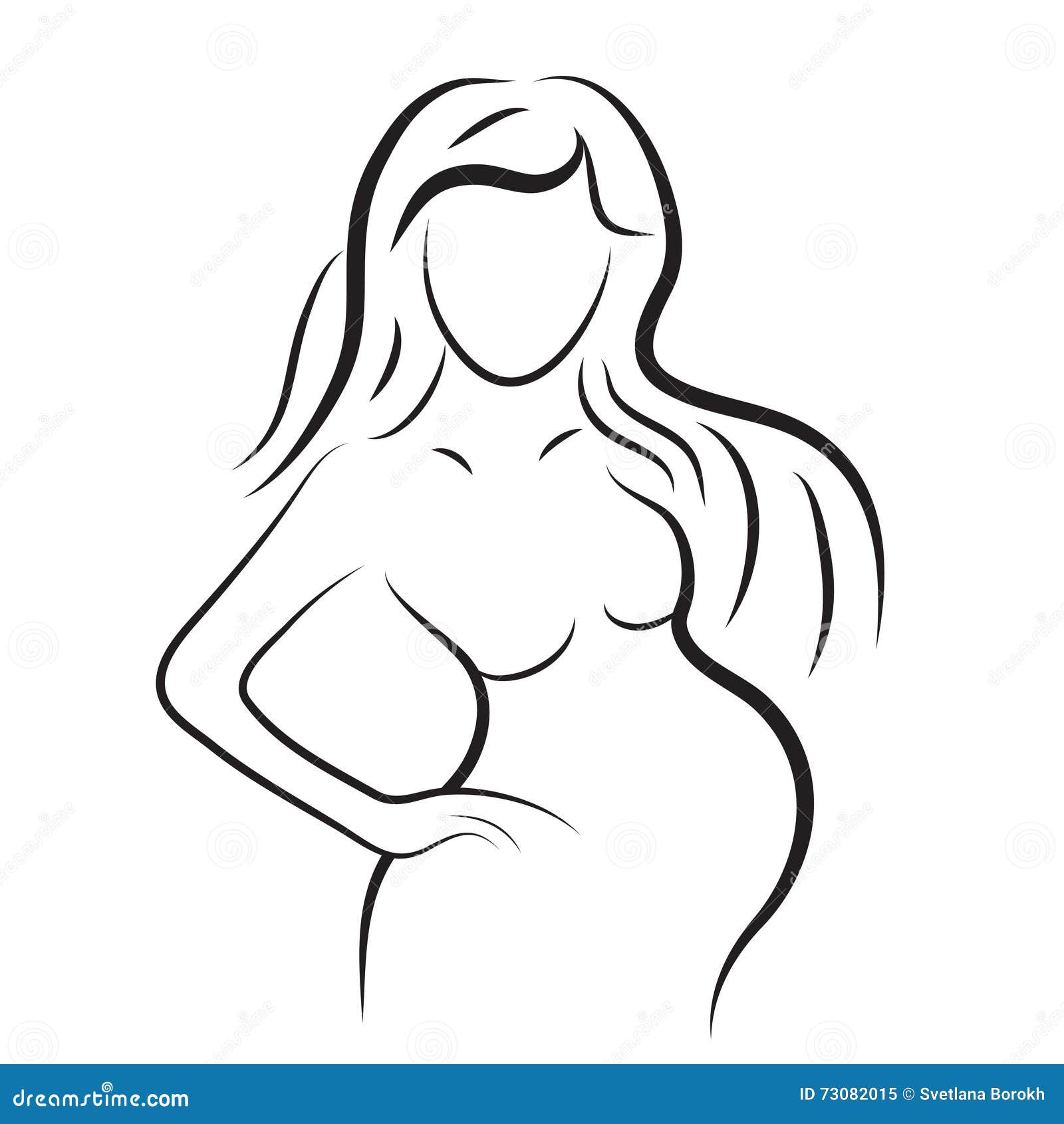 Силуэт беременной женщины контур