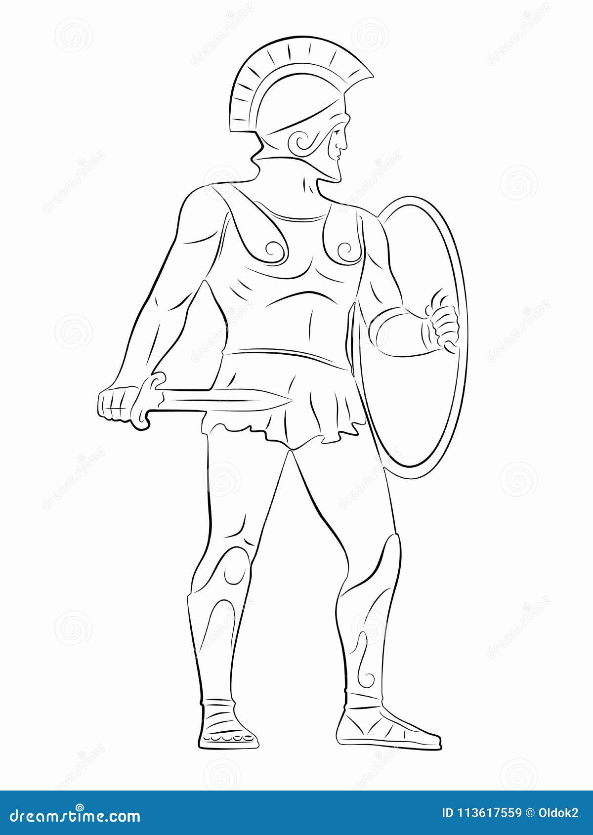 Воин древней Греции рисунок