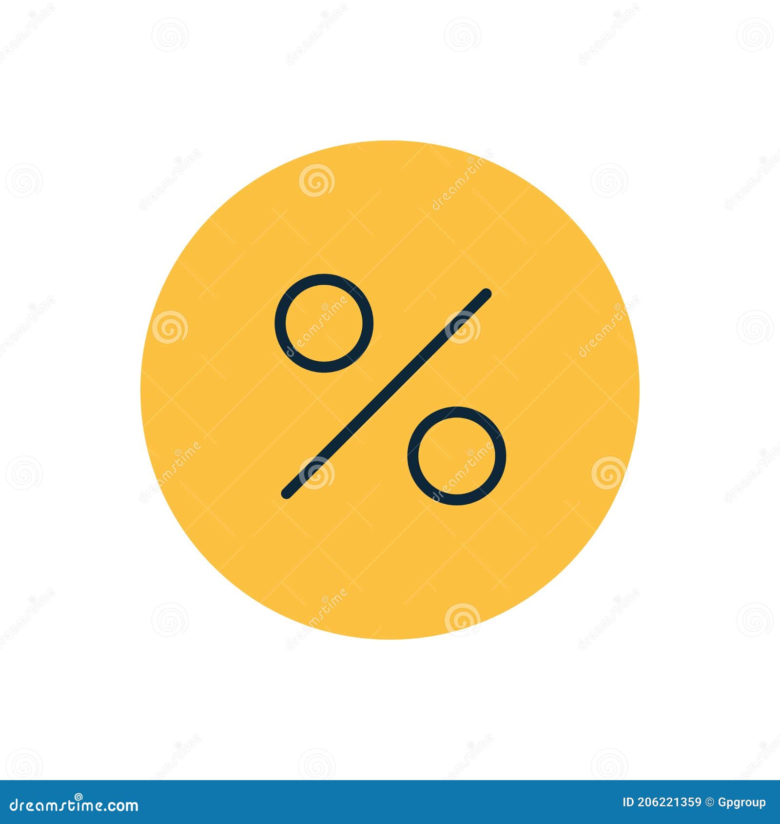 Символ процента на желтом пузыре Иллюстрация вектора - иллюстрации ...