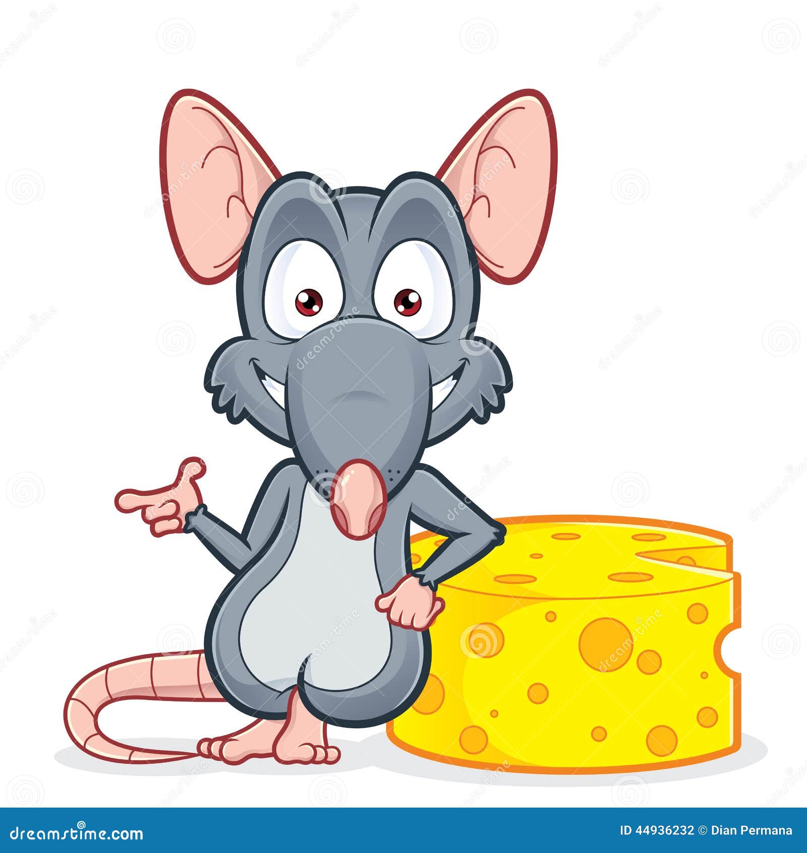 Мультяшная крыса с сыром