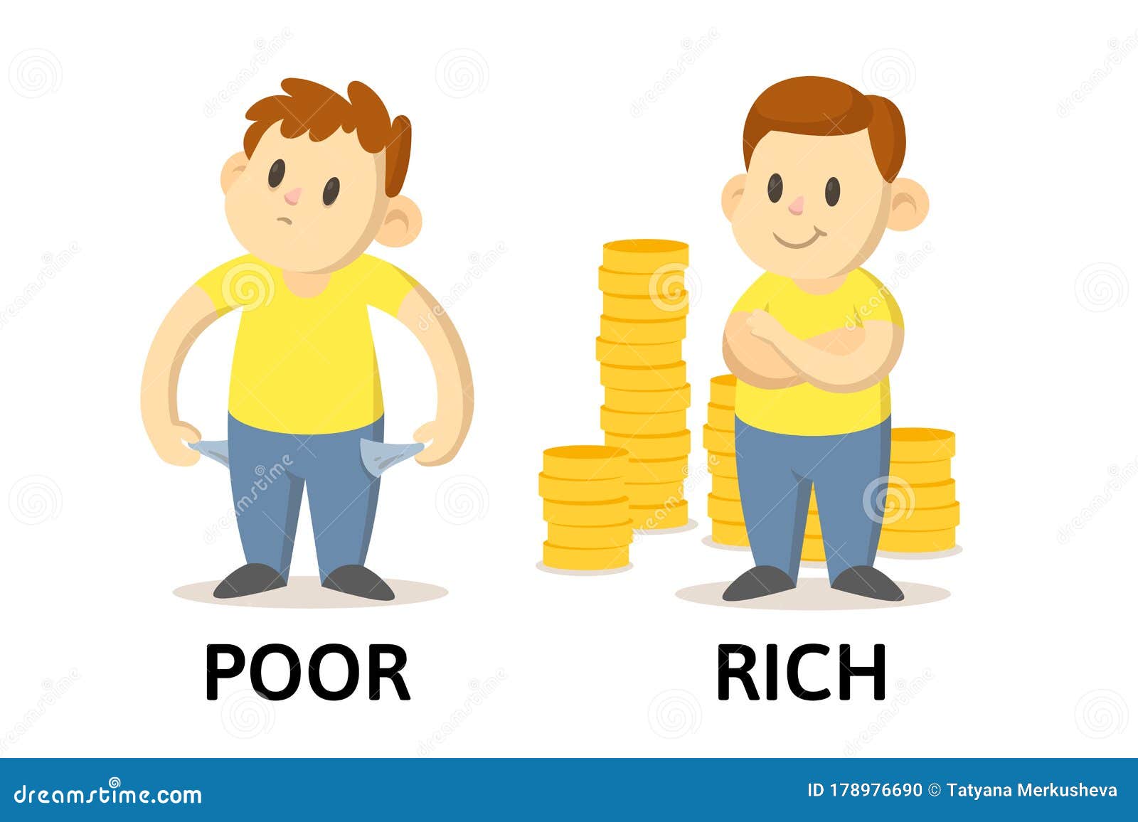 Словами, бедные и богатые карточек с персонажами мультфильма ...