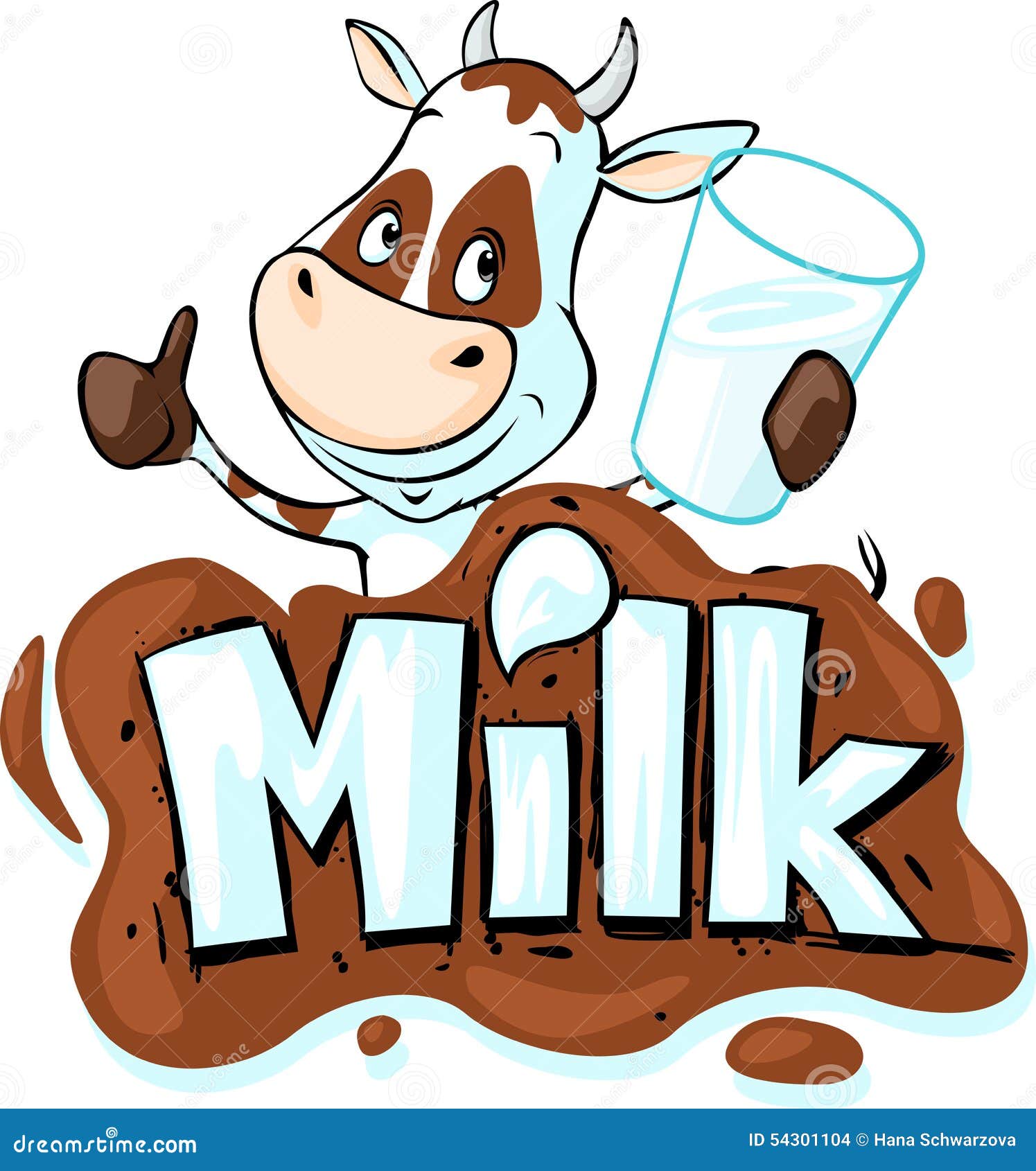 Надпись молоко