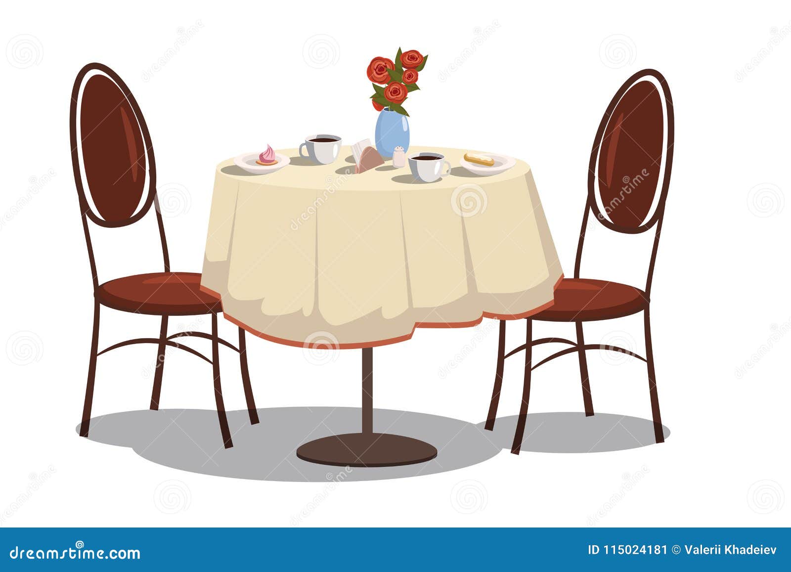 Столик в ресторане нарисованный