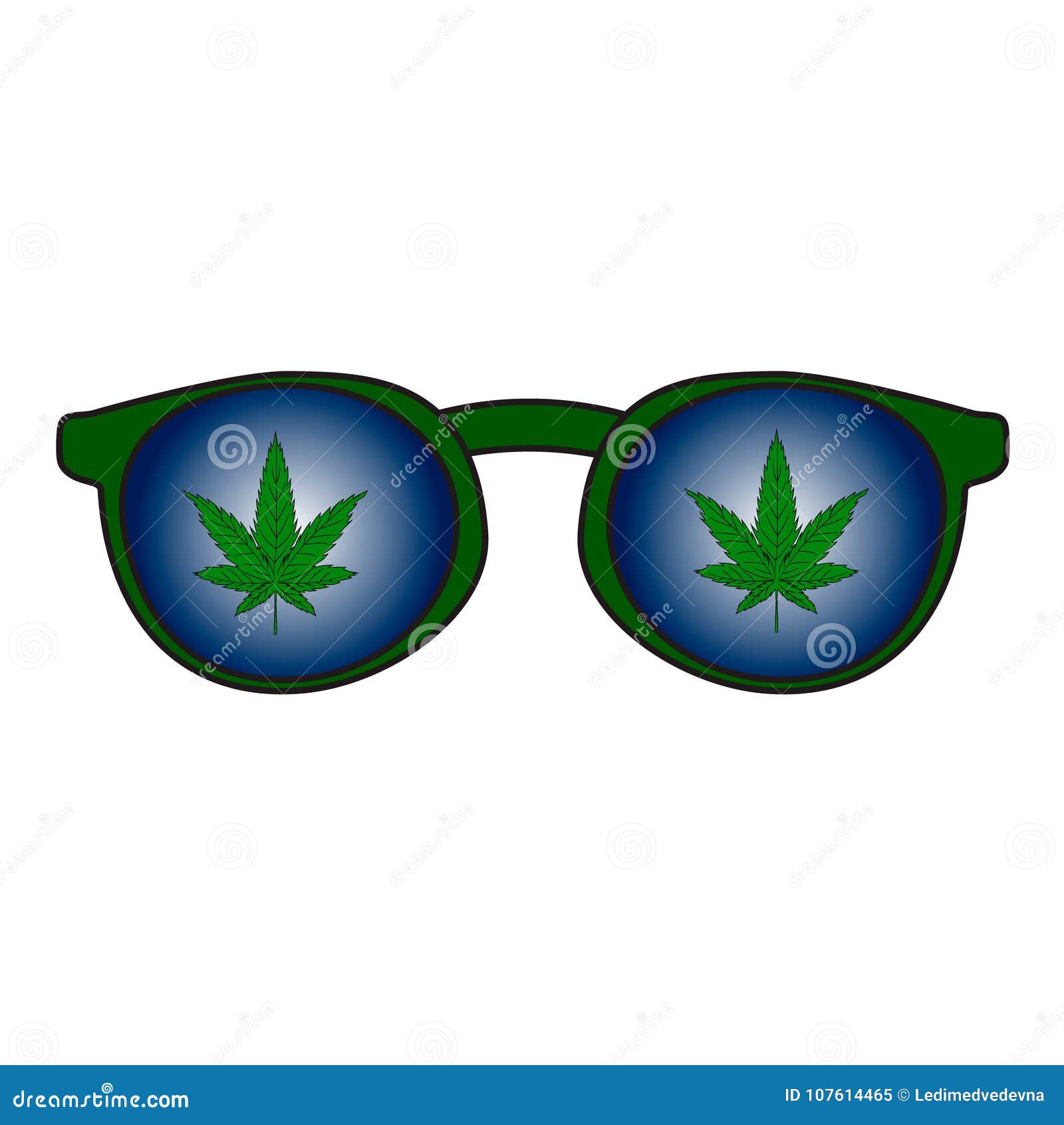 очки с рисунком марихуаны