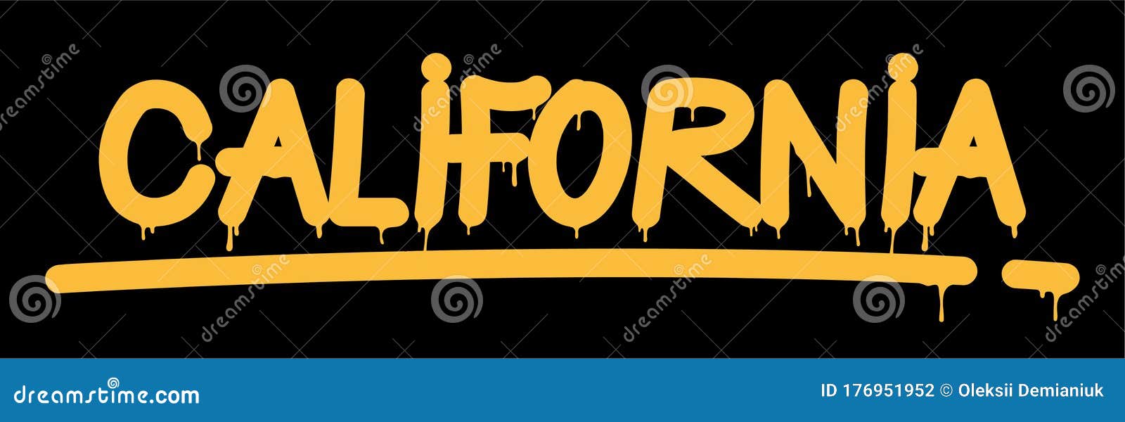 Tag Inscription California Graffiti Lettering Stock Vector
