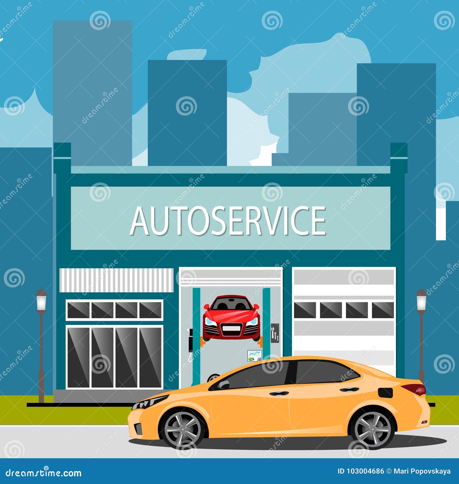 Автосалон рисунок