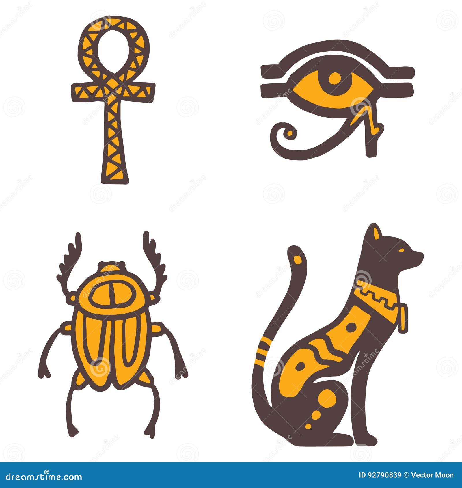 Символы Египта цветные