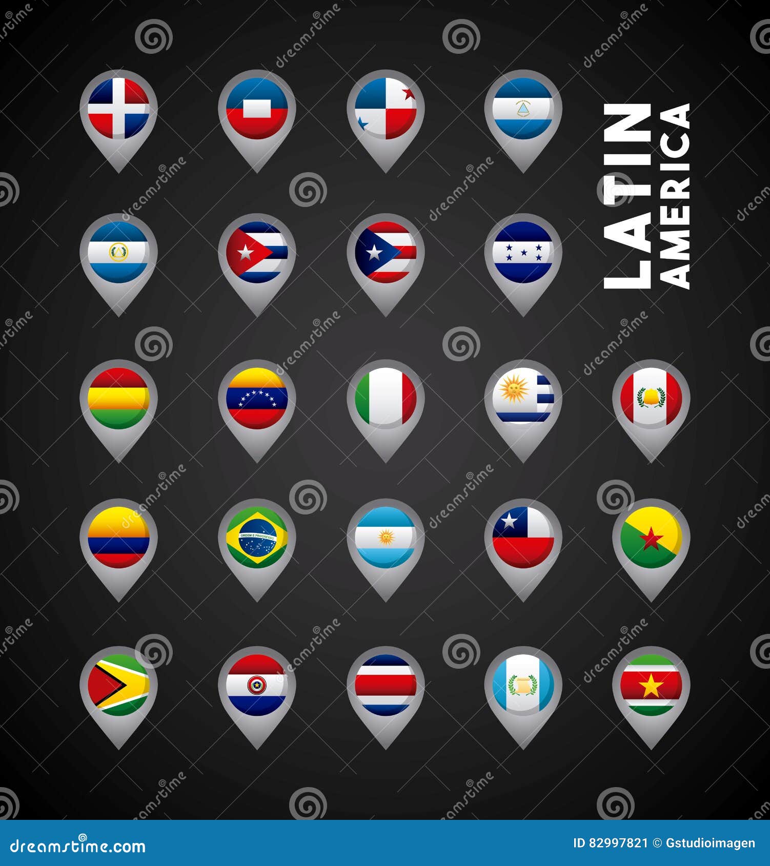 страны Латинской Америки иллюстрация штока. иллюстрации насчитывающей ...