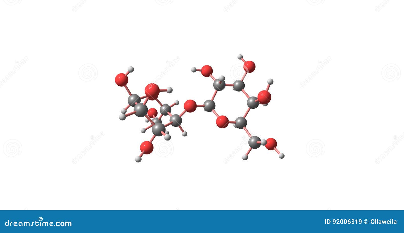 Структура лактозы молекулярная изолированная на белизне Иллюстрация ...