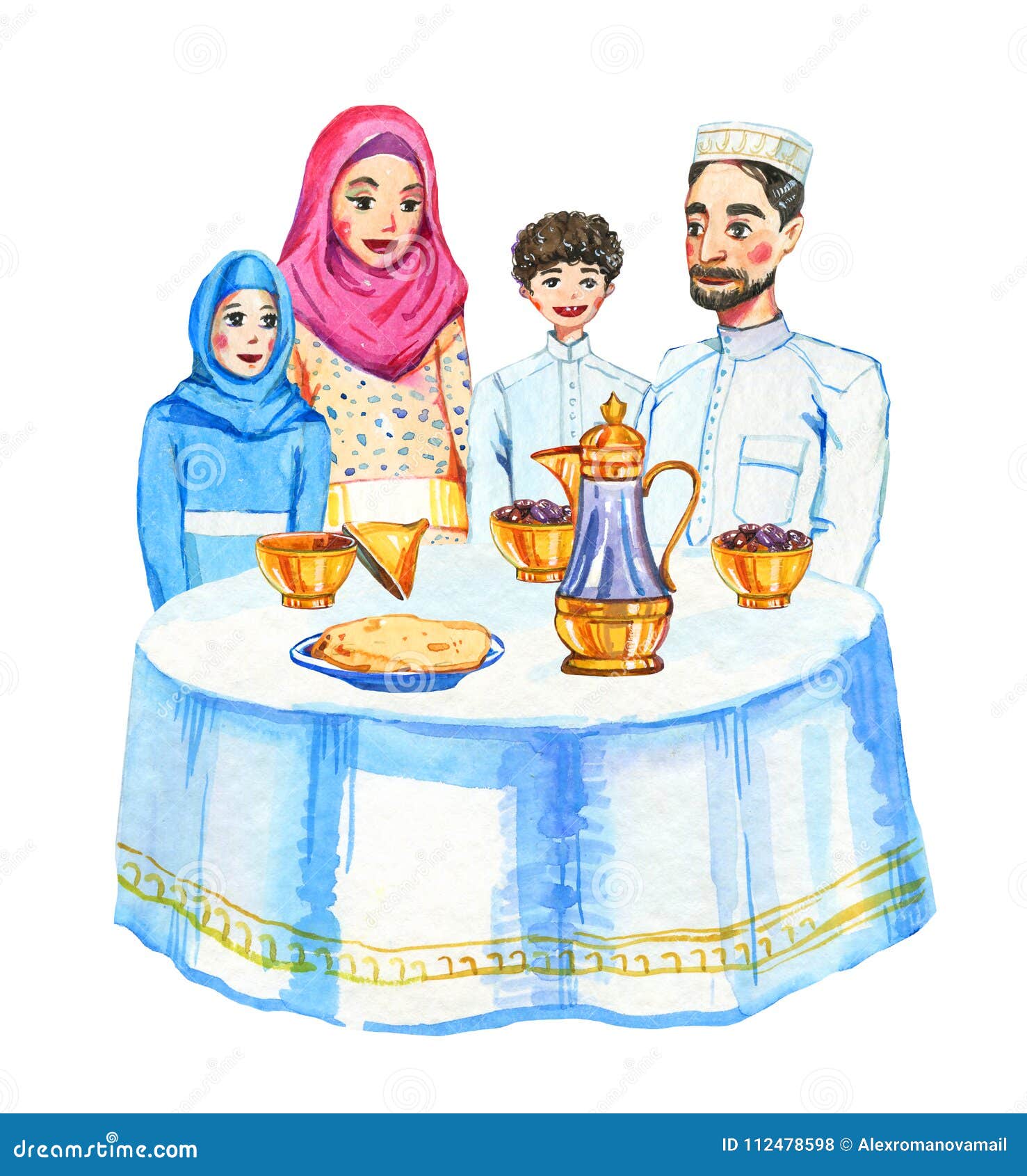 Мусульманская семья за столом