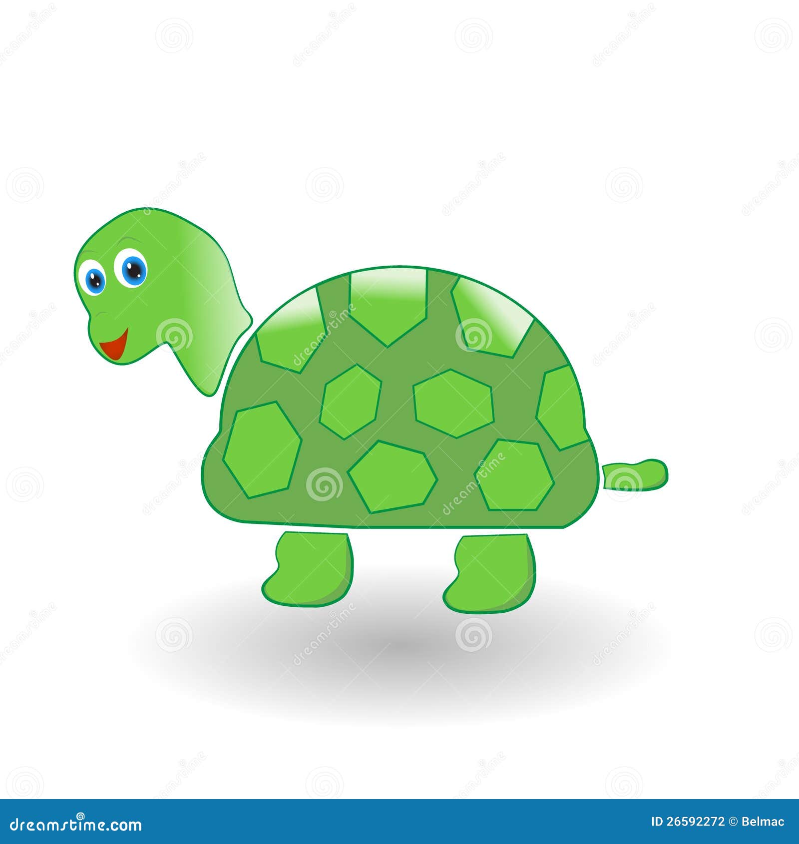 Счастливая черепаха шаржа на белизне