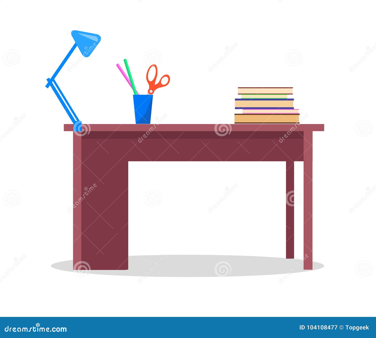 Учительский стол на прозрачном фоне