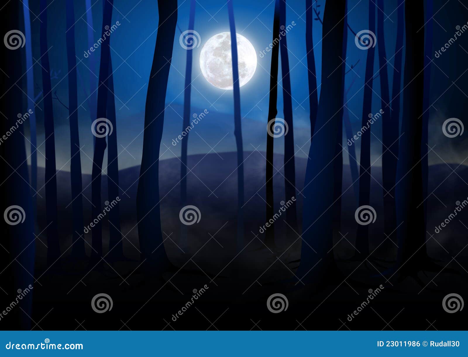 темные древесины. темные полные древесины луны иллюстрации