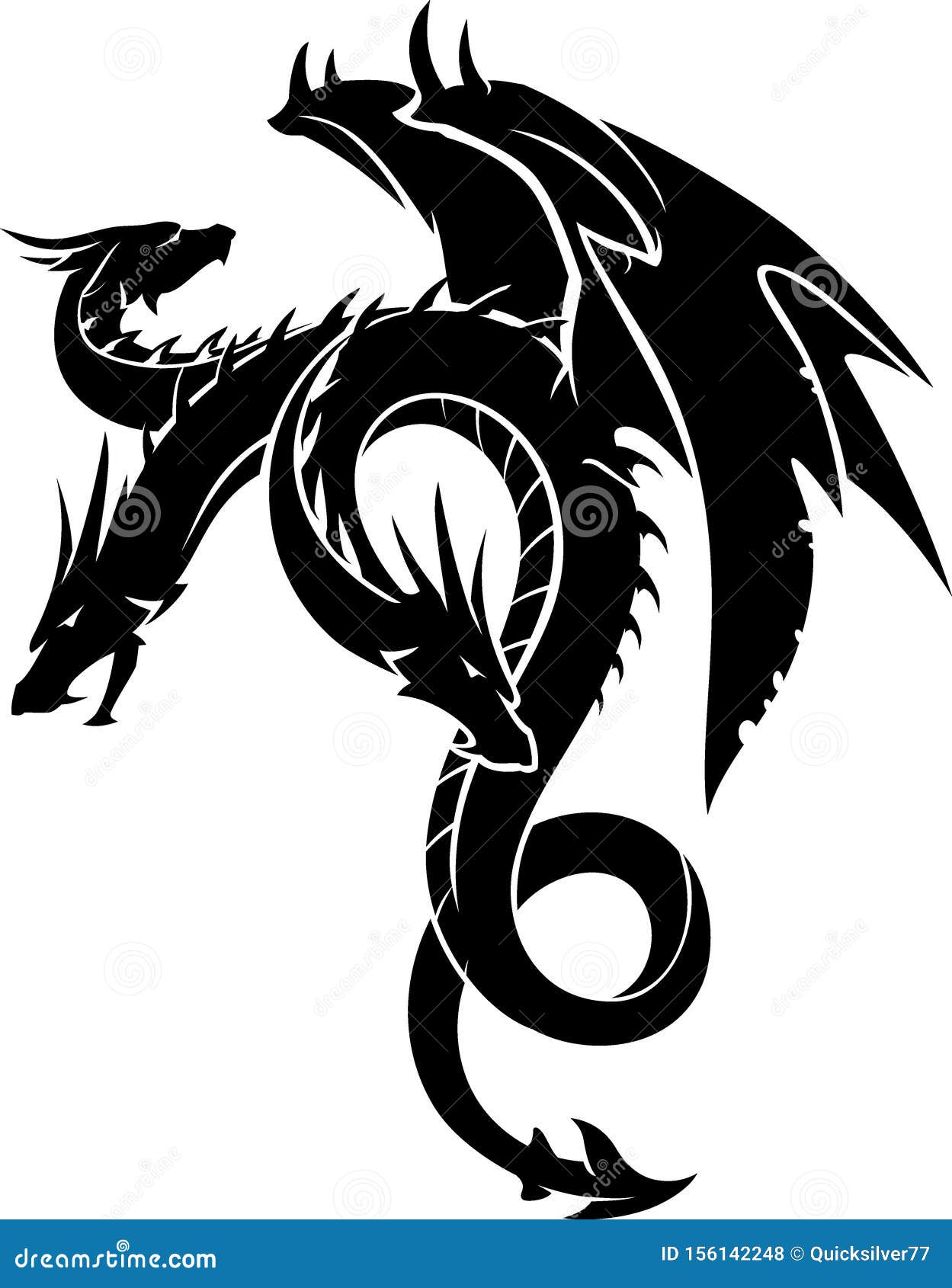 Трехголовый дракон тату эскиз
