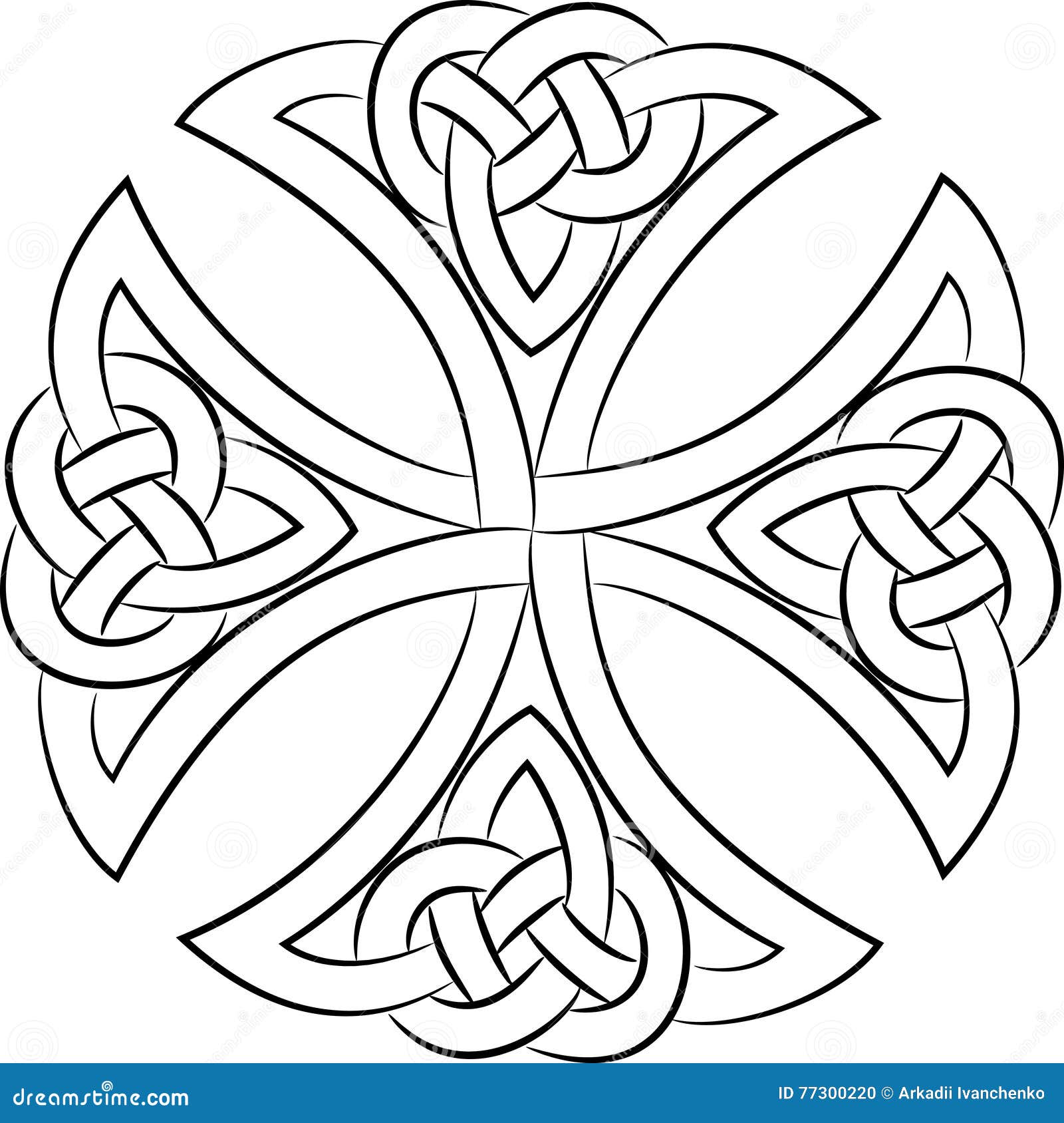 Мальтийский крест с кельтским узором