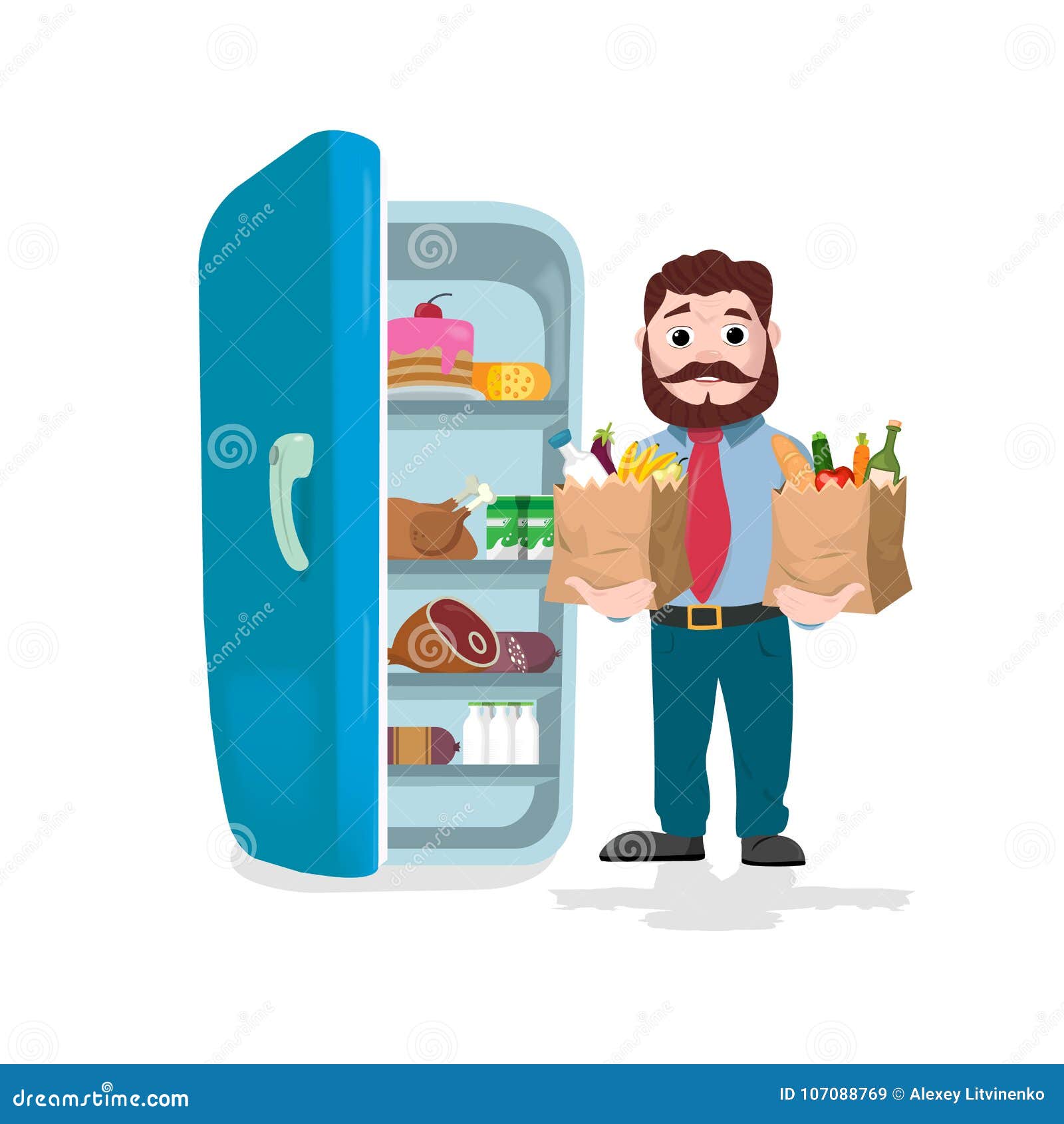 Человечек откроет холодильник
