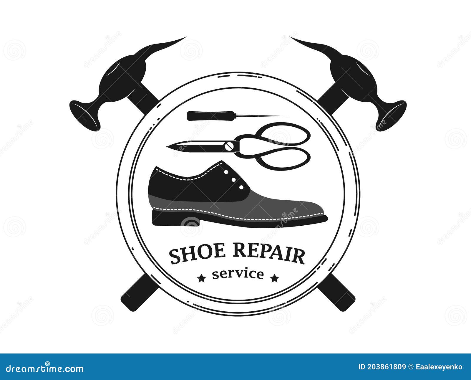 Услуги по ремонту обуви. Изображение векторного логотипа.. Модная ...