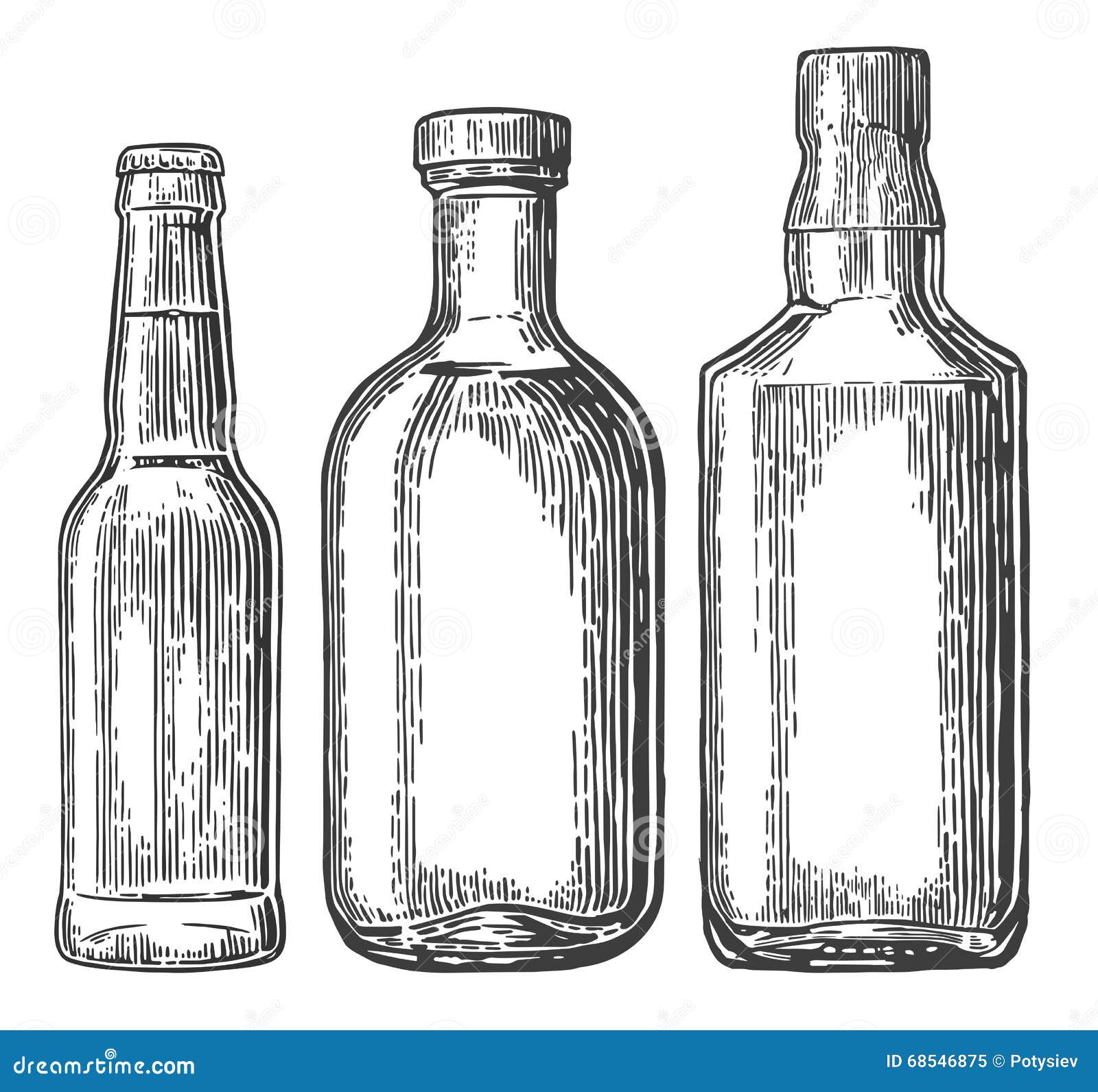 Бутылка алкоголя гравюра