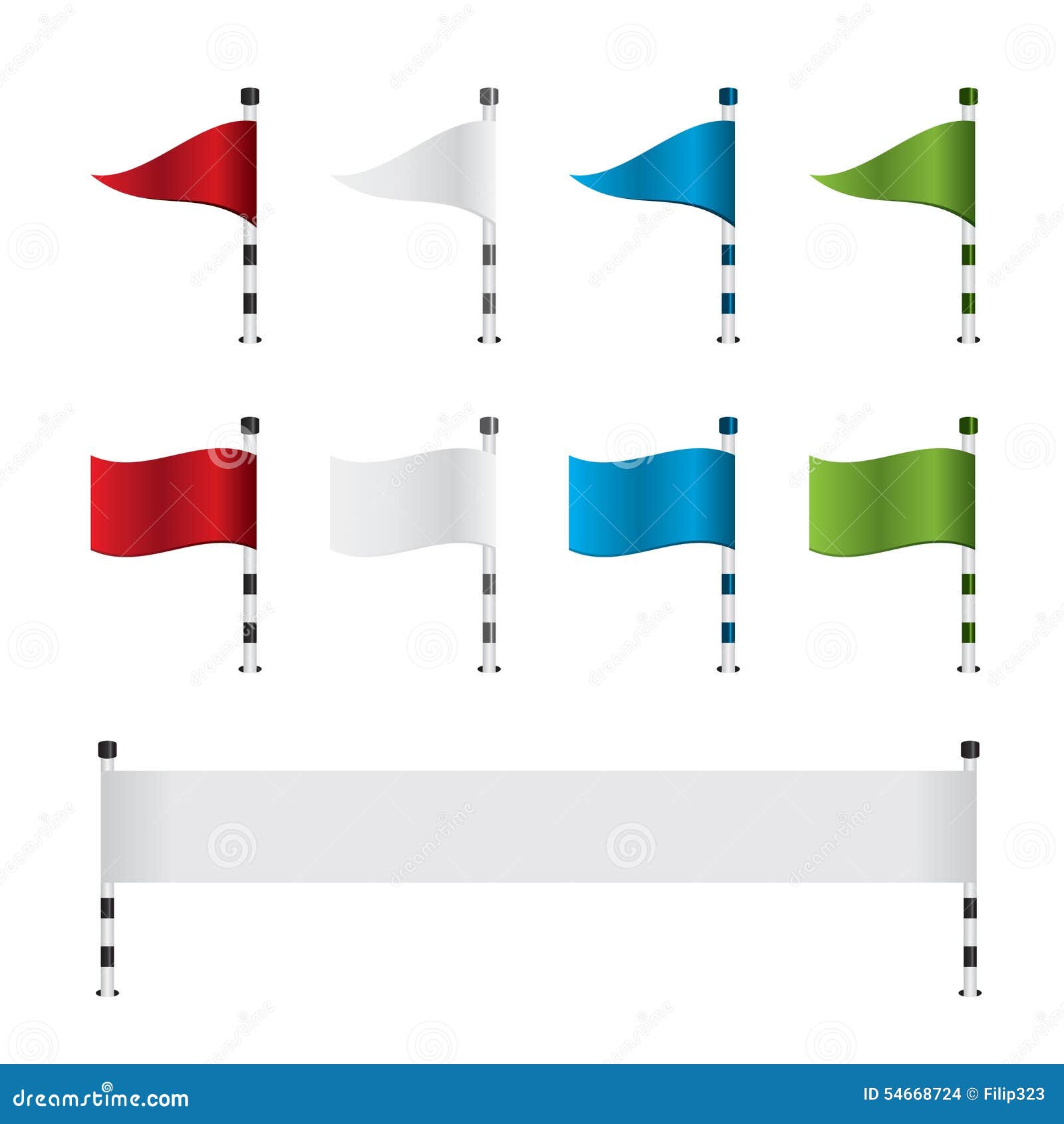 Флаг гольфа и комплект знамени Иллюстрация вектора - иллюстрации ...