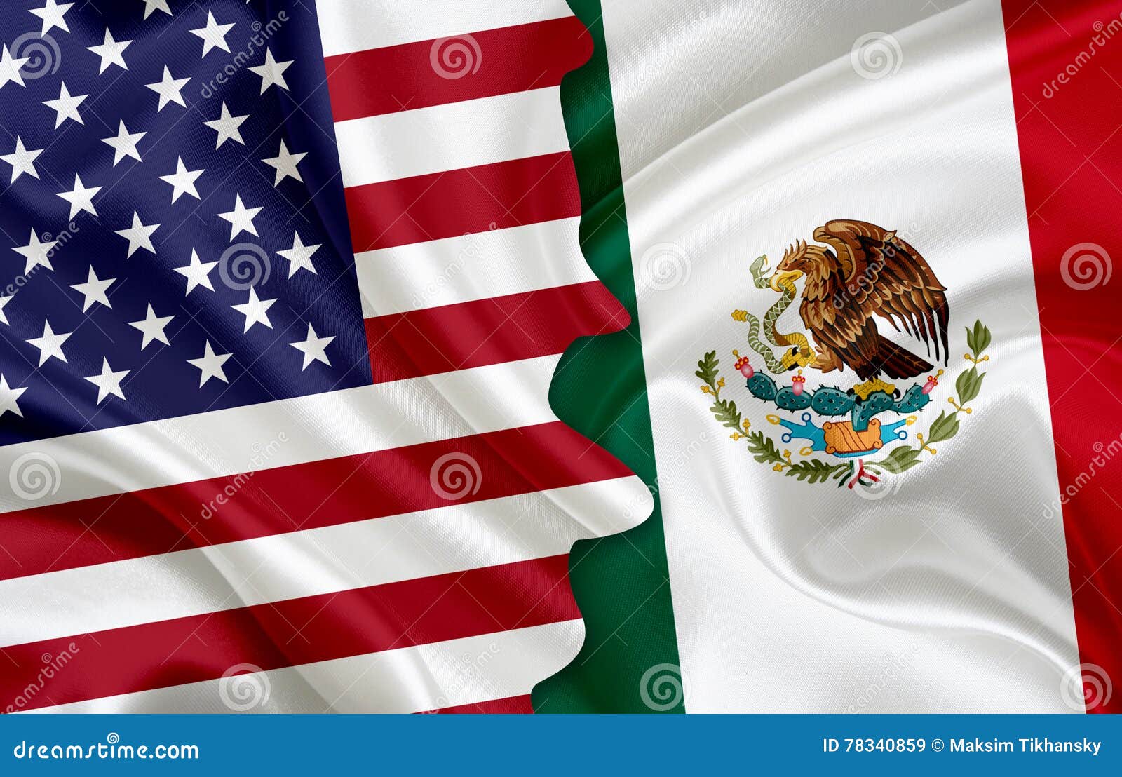 Флаг США и флаг Мексики иллюстрация штока. иллюстрации насчитывающей
