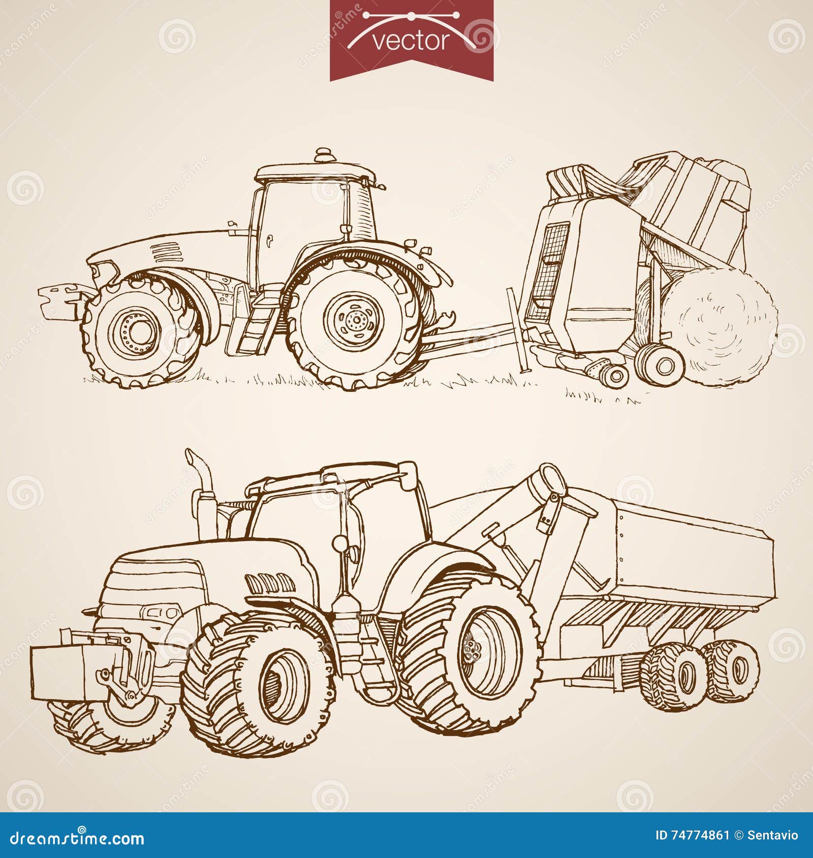 Иллюстрации сельскохозяйственной техники