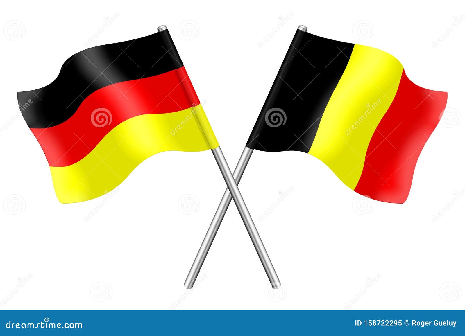 Бельгийский флаг и немецкий флаг