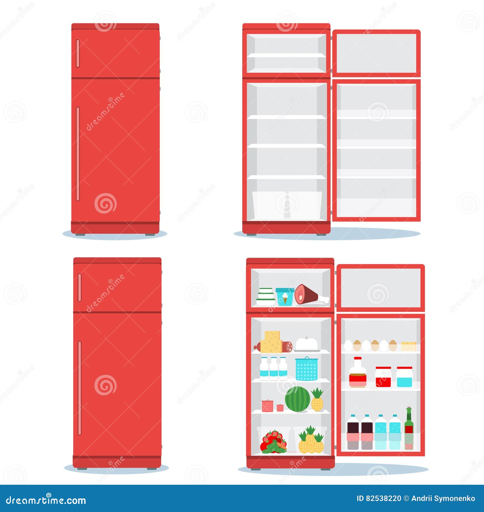 Бумажный холодильник открытый