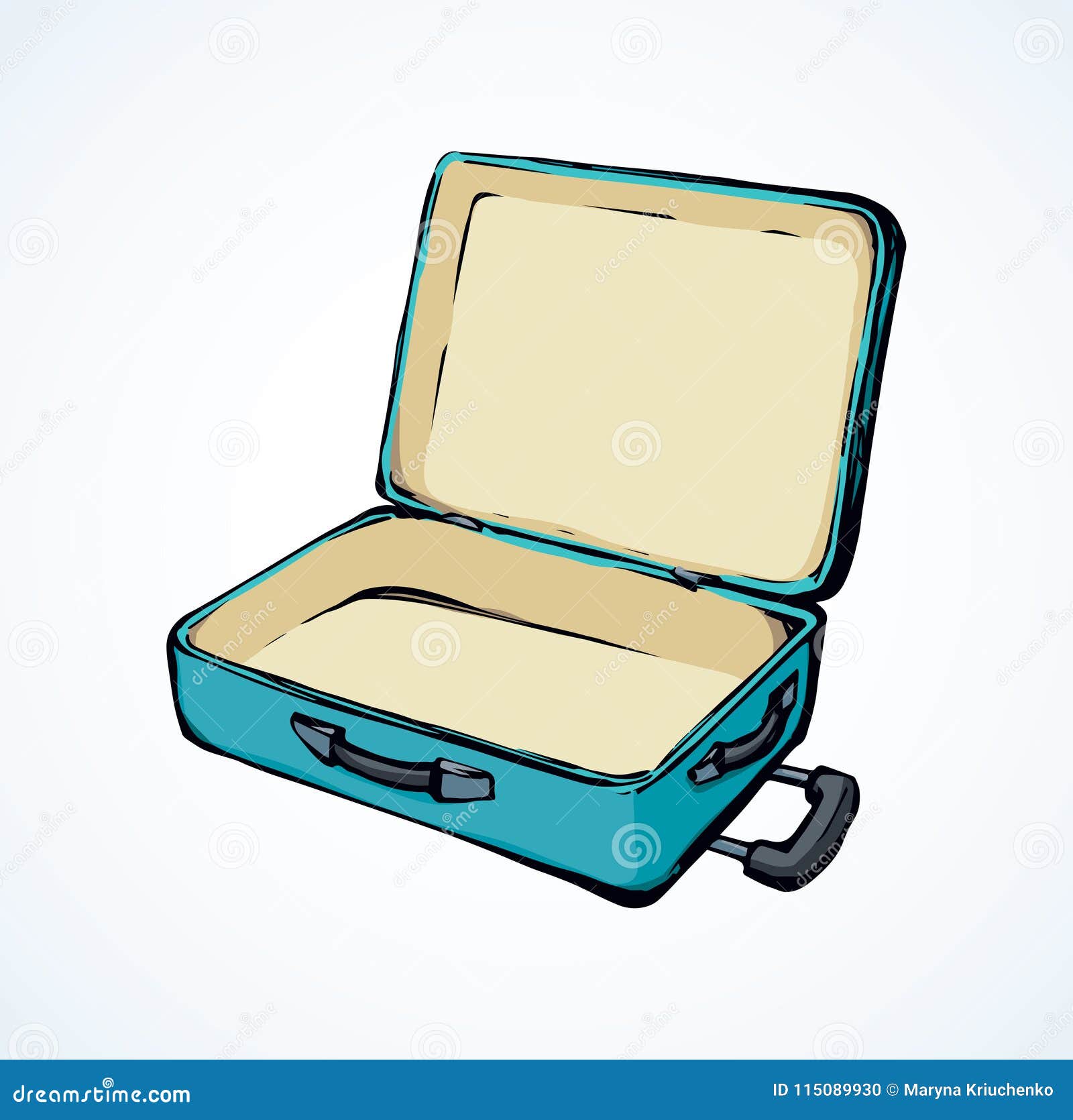 Нарисованный открытый чемодан
