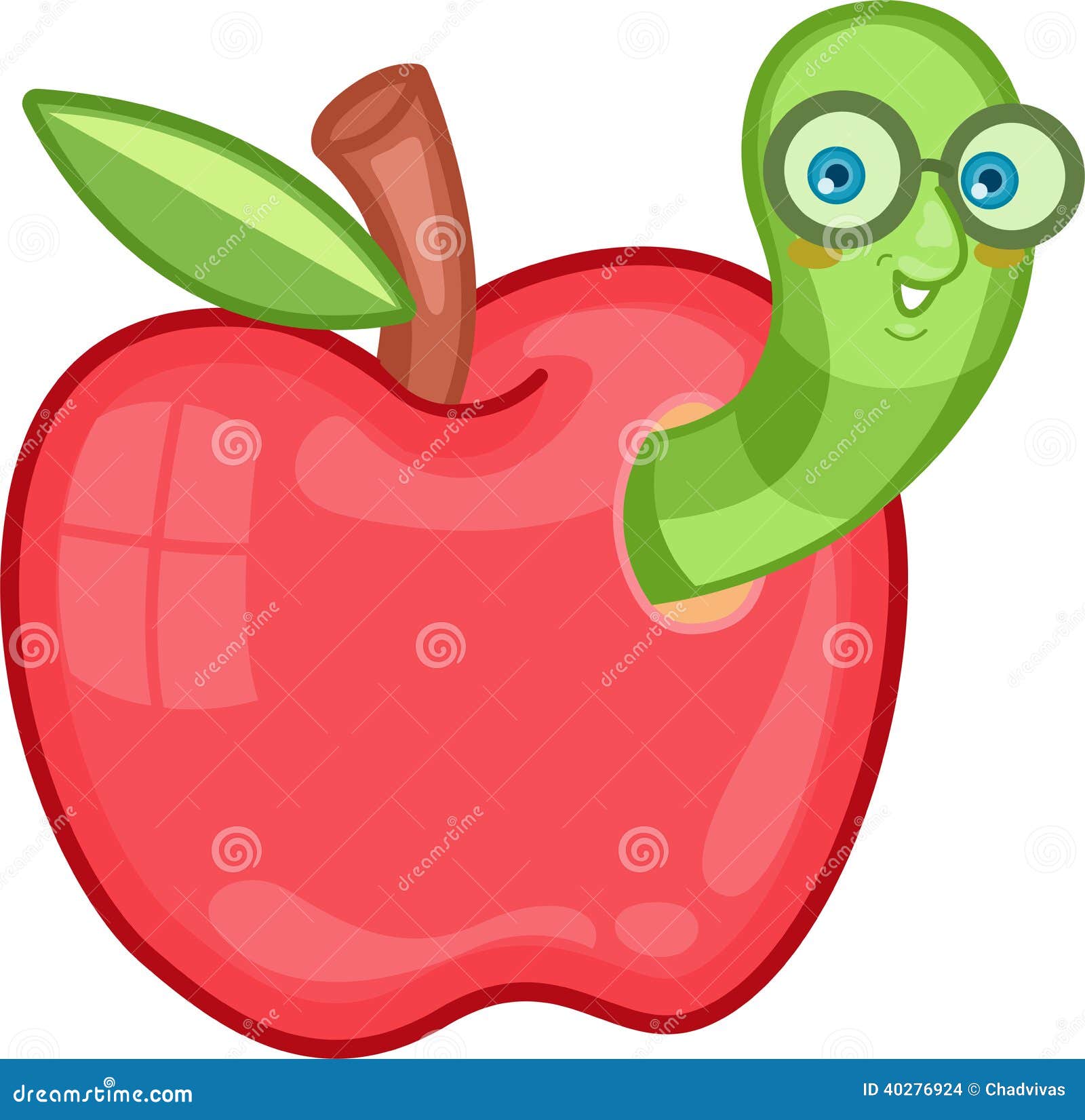 Apple яблоко с червяком