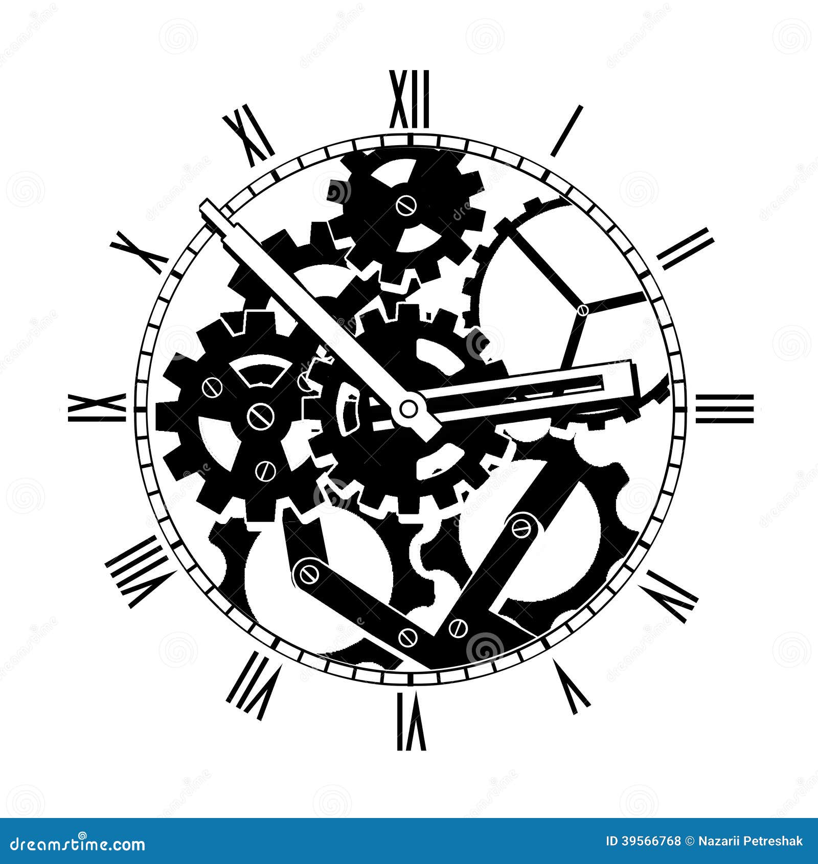 Стимпанк часы черно-белое