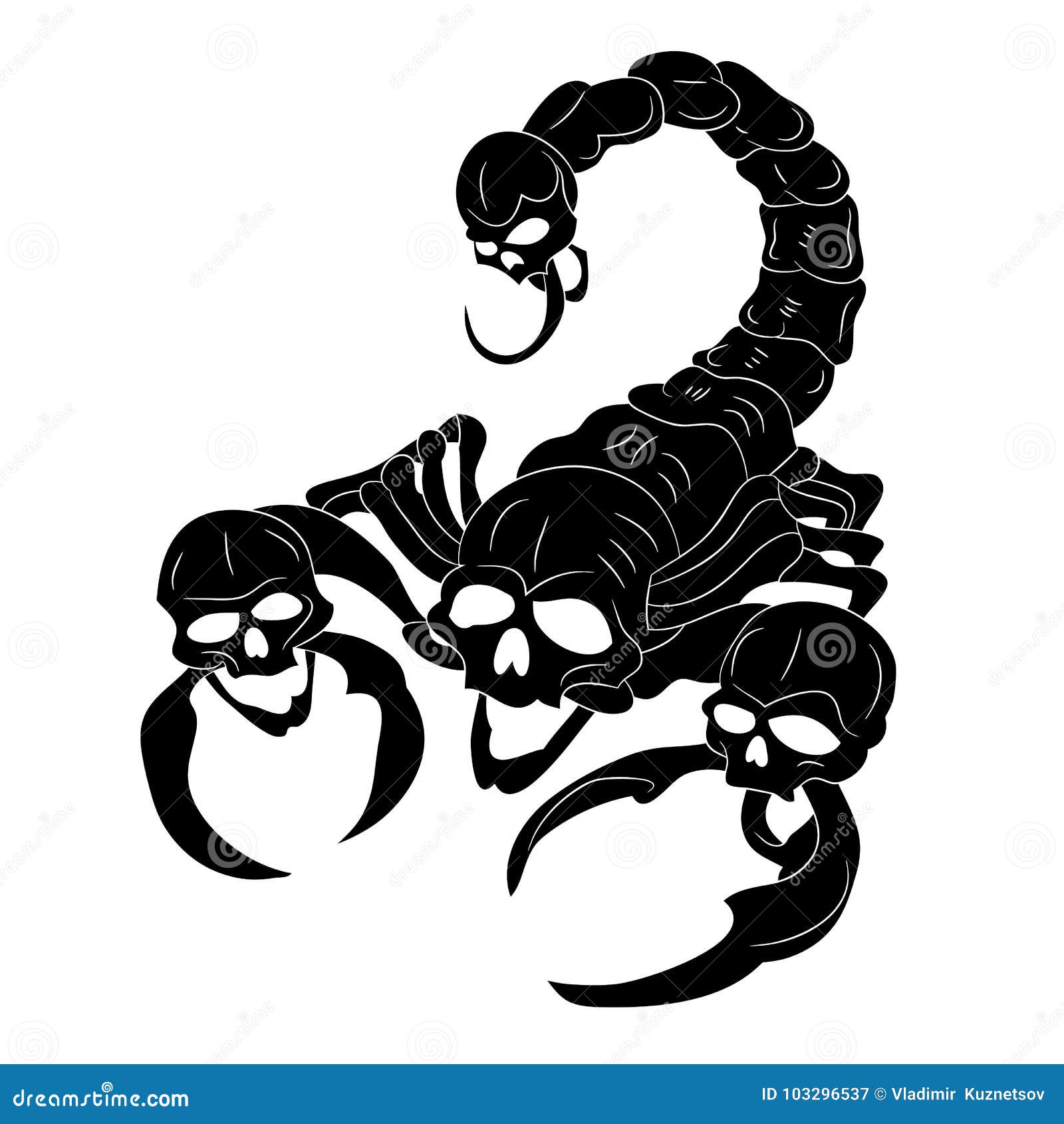 Скорпион черно белый