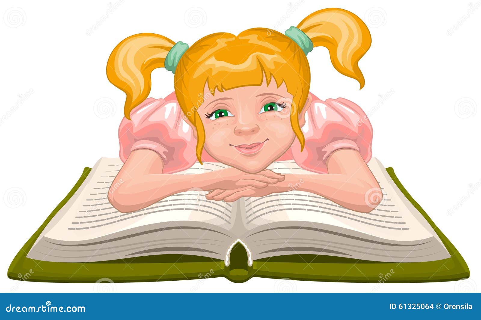 Девочка с книгой на прозрачном фоне