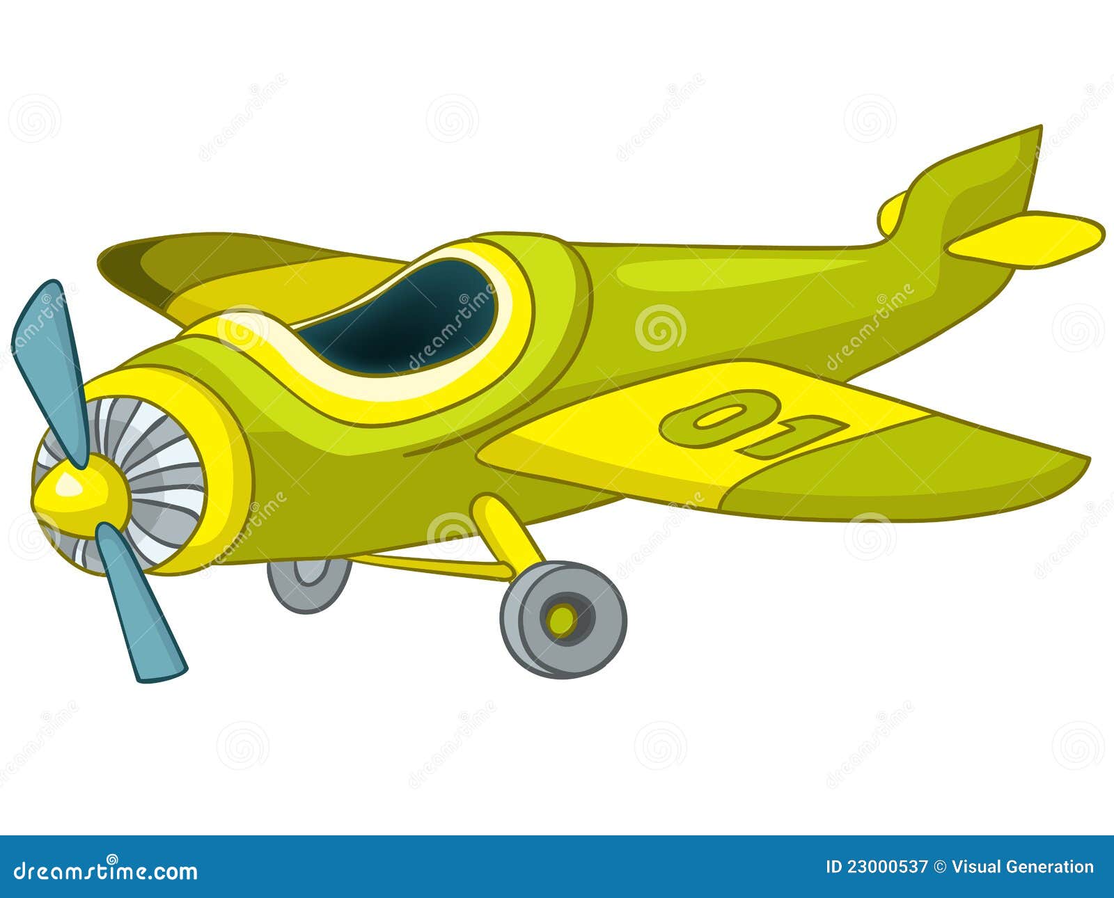 Самолет зеленый нарисованный