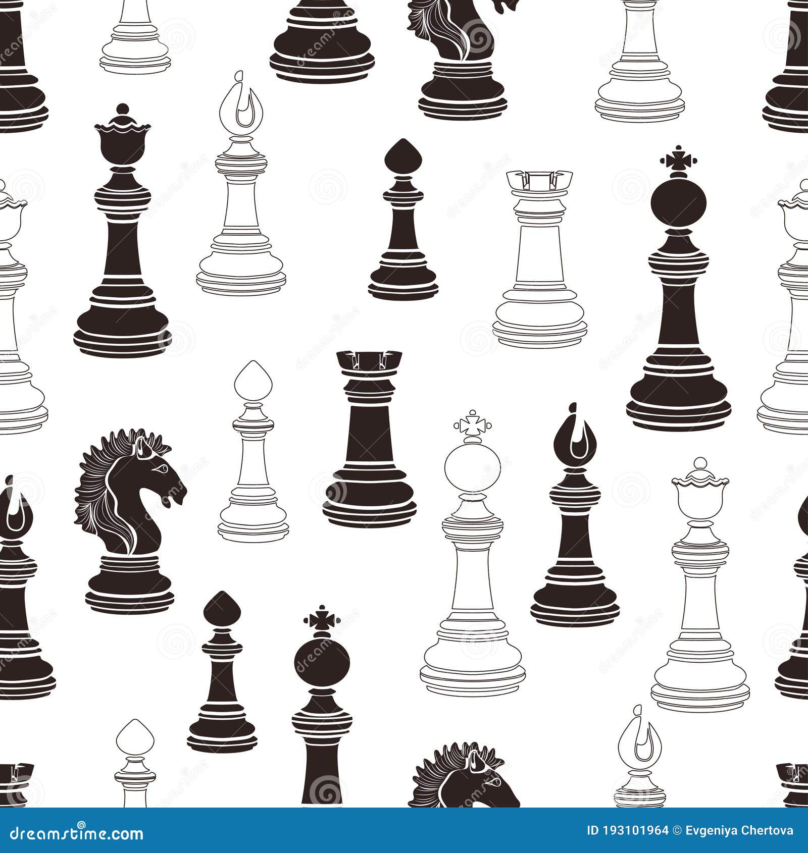 Фигуры шахматы белые Сток вектор