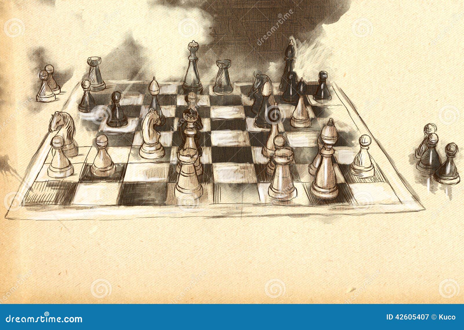 Шахматы Карпов-Каспаров рисунки