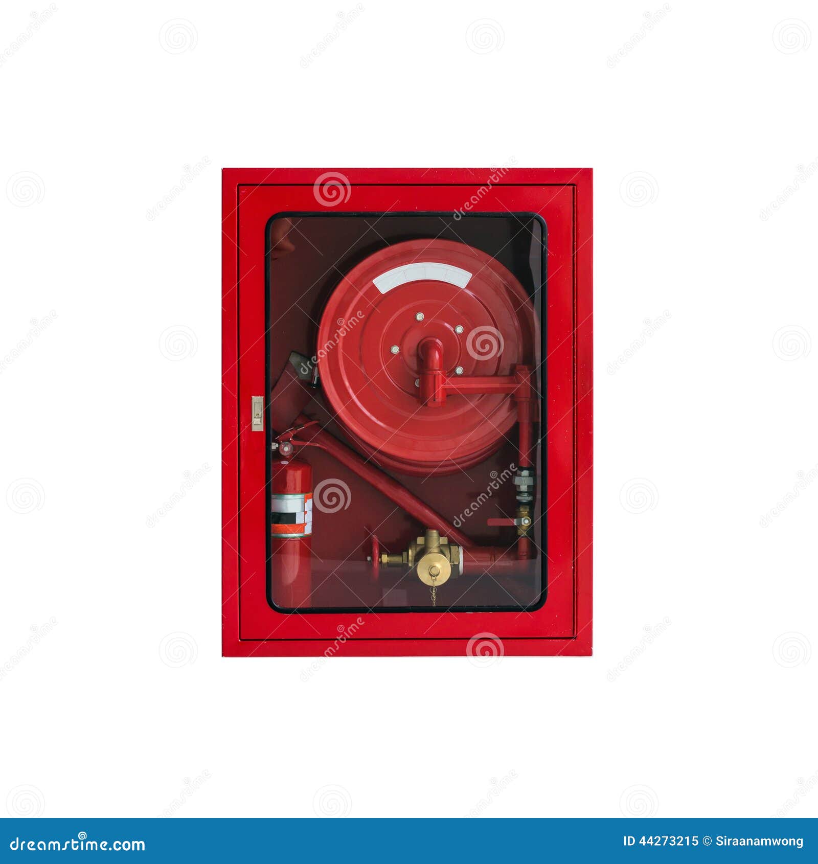 Шкаф пожарного рукава на белизне Стоковое Изображение - изображение ...