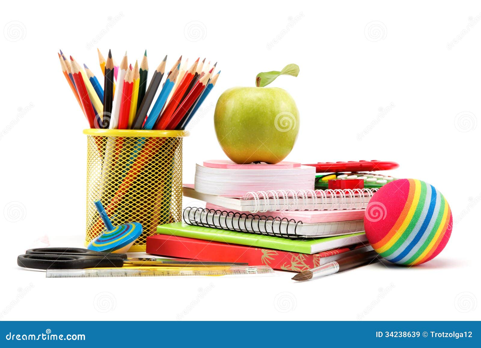 Школа и канцелярские товары. Стоковое Изображение - изображение ...