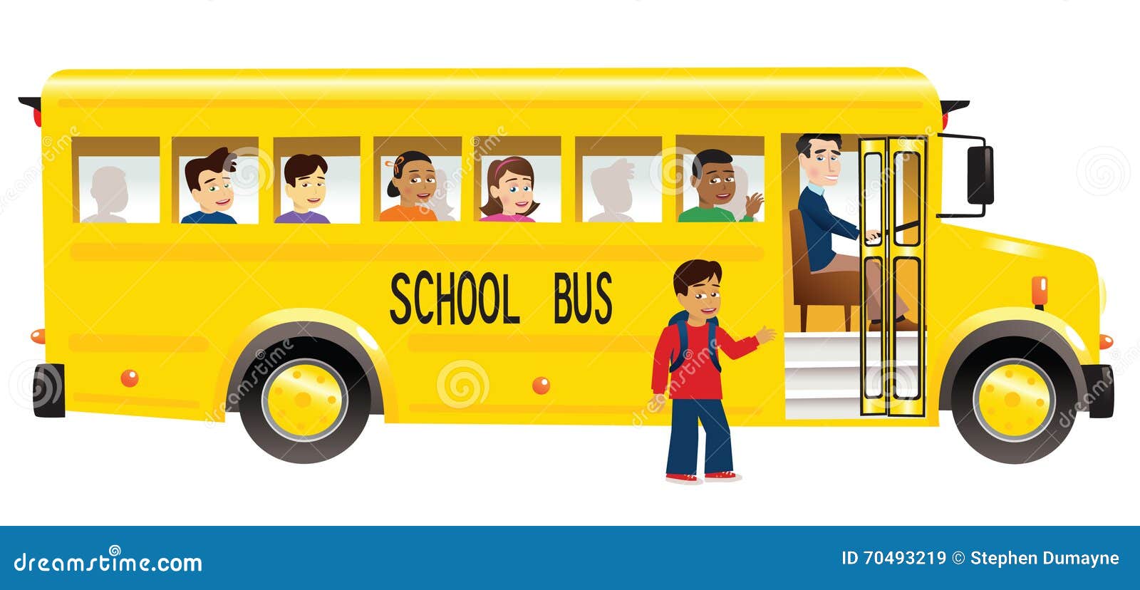 Школьный автобус и дети иллюстрация вектора. иллюстрации насчитывающей ...