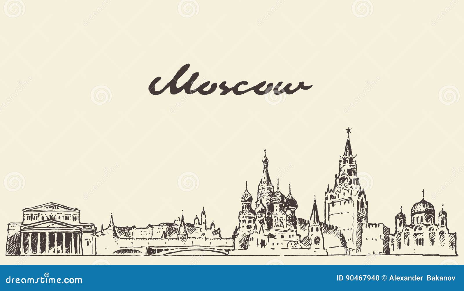 Москва Графика рисунок векторный
