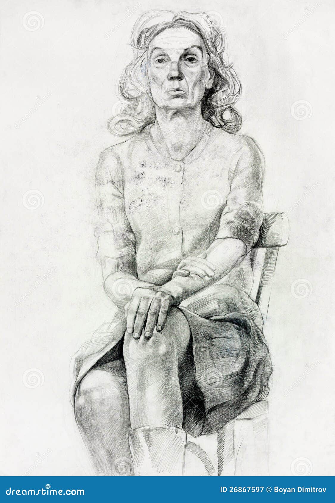 Сидящая женщина набросок