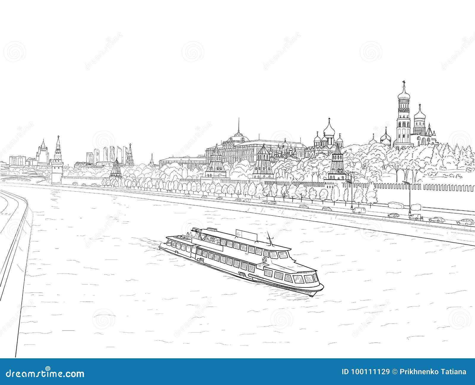 москва нарисованная карандашом
