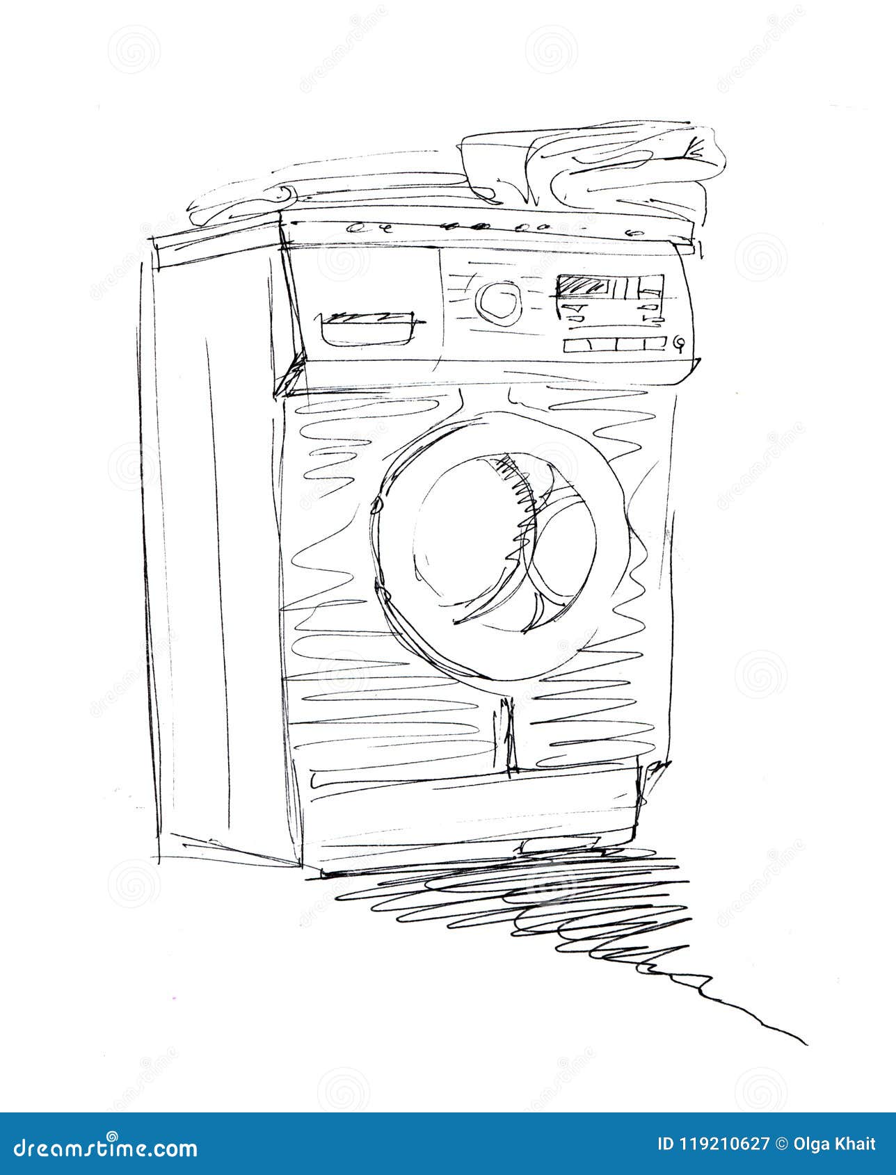 Зарисовка стиральной машинки